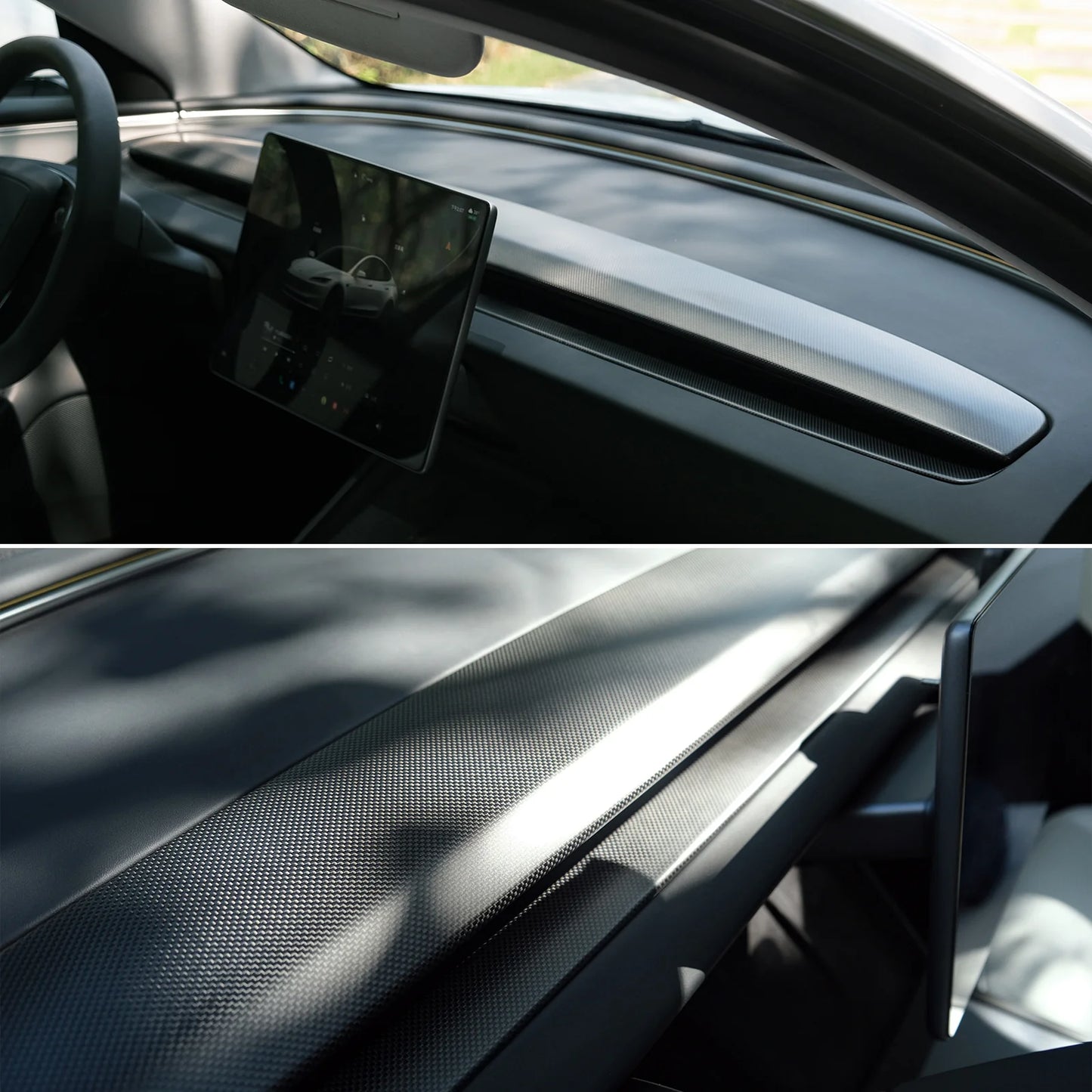 TPASRTS Echt Carbon Armaturenbrett Dashboard Cover für Model 3 (2024) Highland bei EV Motion Shop