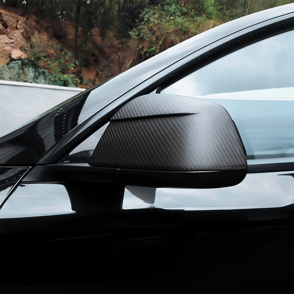 Yeslak Carbon Spiegelkappen | Glossy | Matt – Tesla Model Y / Juniper bei EV Motion Shop