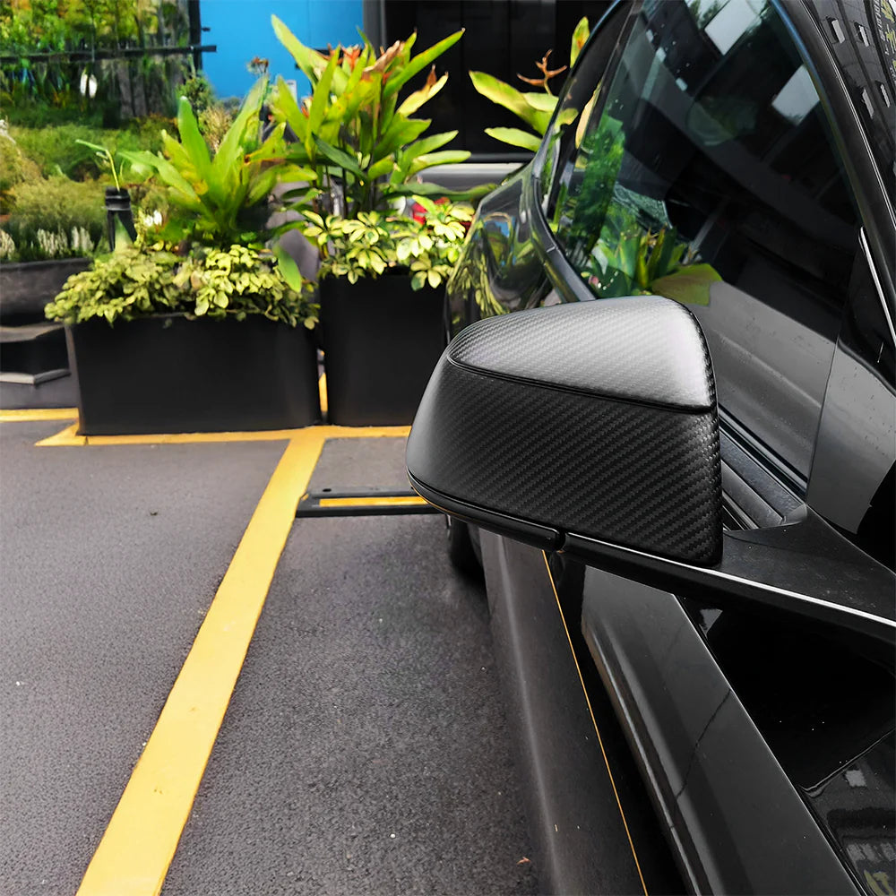 Yeslak Carbon Spiegelkappen | Glossy | Matt – Tesla Model Y / Juniper bei EV Motion Shop