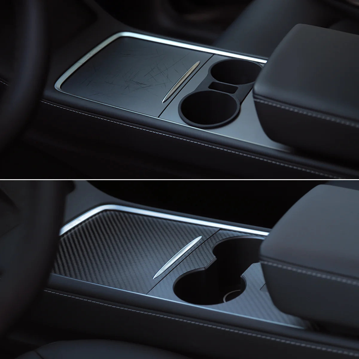 TPARTS Echt Carbon Mittelkonsolen Cover für Model 3 / Y (Pre-Facelift) bei EV Motion Shop