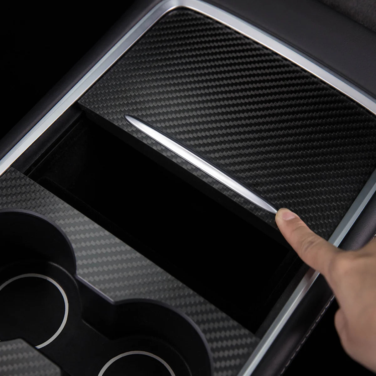 TPARTS Echt Carbon Mittelkonsolen Cover für Model 3 / Y (Pre-Facelift) bei EV Motion Shop