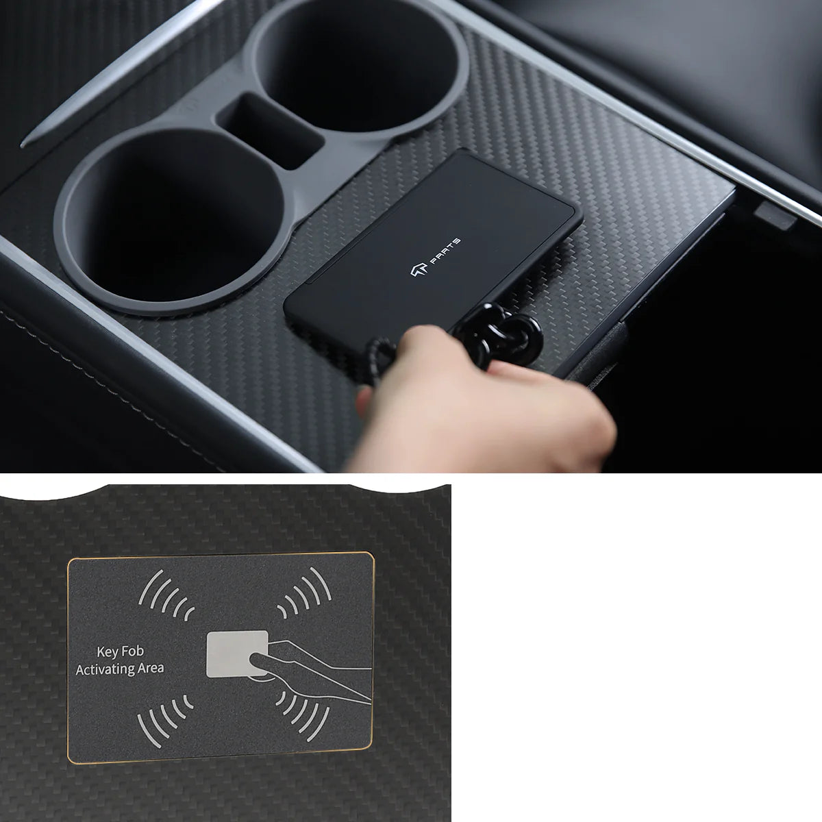TPARTS Echt Carbon Mittelkonsolen Cover für Model 3 / Y (Pre-Facelift) bei EV Motion Shop