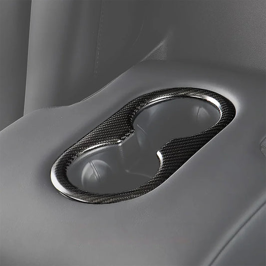 Yeslak Carbon Back Seat Cupholder Cover – Tesla Model 3 / Y