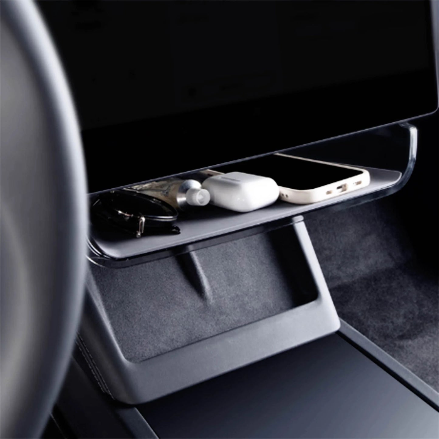 Yeslak Kompakte Unter Bildschirm Ablage mit Dashboard Ablage – Tesla Model 3 / Y / Highland / Juniper bei EV Motion Shop