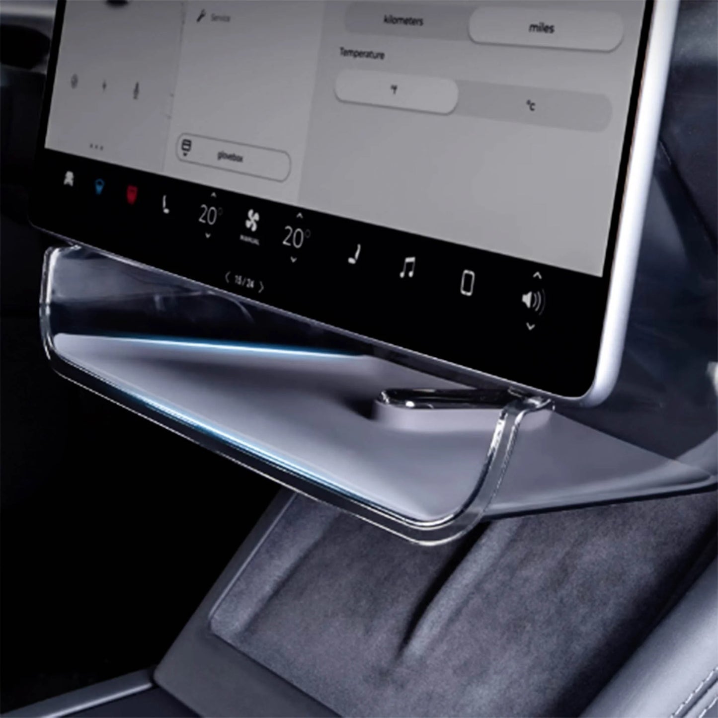 Yeslak Kompakte Unter Bildschirm Ablage mit Dashboard Ablage – Tesla Model 3 / Y / Highland / Juniper bei EV Motion Shop