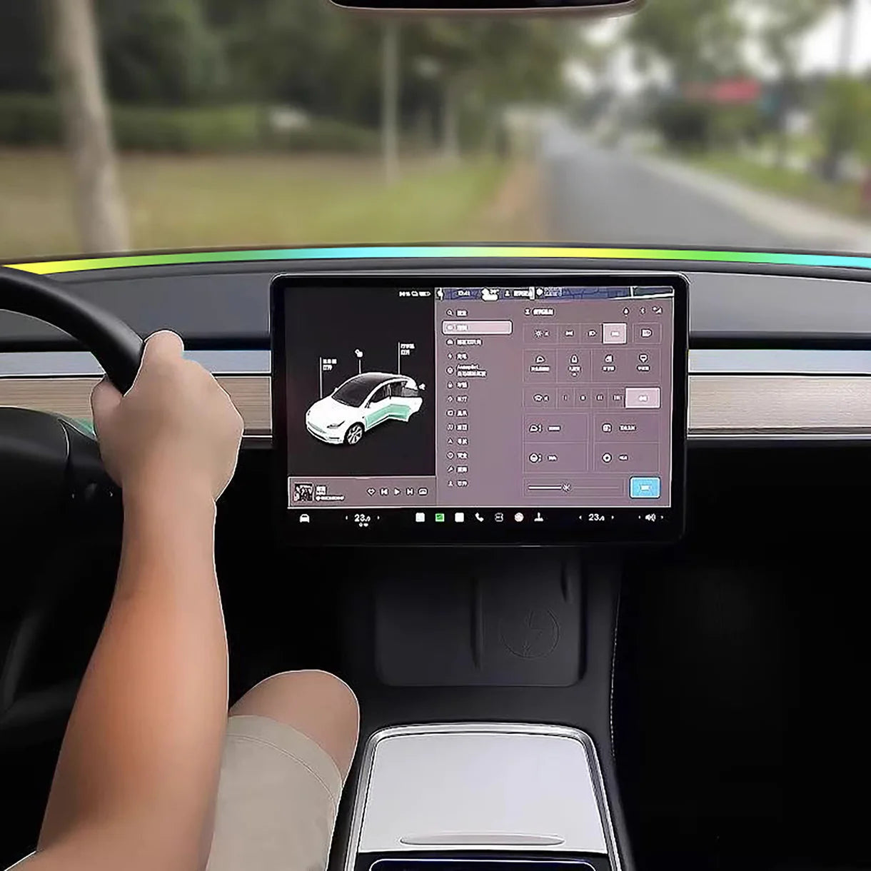 Yeslak RGB LED Ambiente Beleuchtung – Tesla Model 3 / Y bei EV Motion Shop