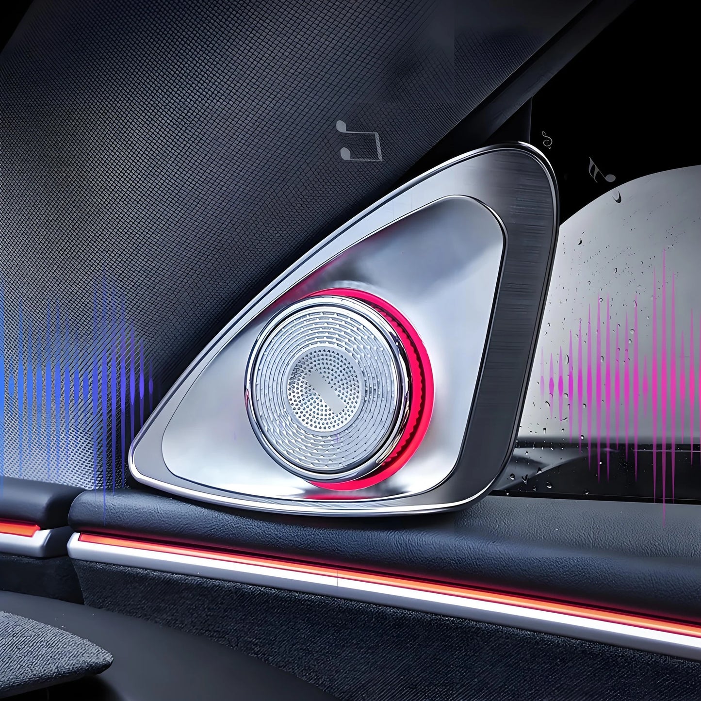 EV Motion 4D rotierende LED Lautsprecher Abdeckung (2er Set) für Tesla Model 3 / Y / Highland
