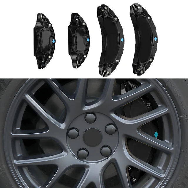 EV Motion Alu Bremssattel Abdeckungen (4er Set) 18/19" Zoll für Tesla Model 3 / Y / Highland / Juniper