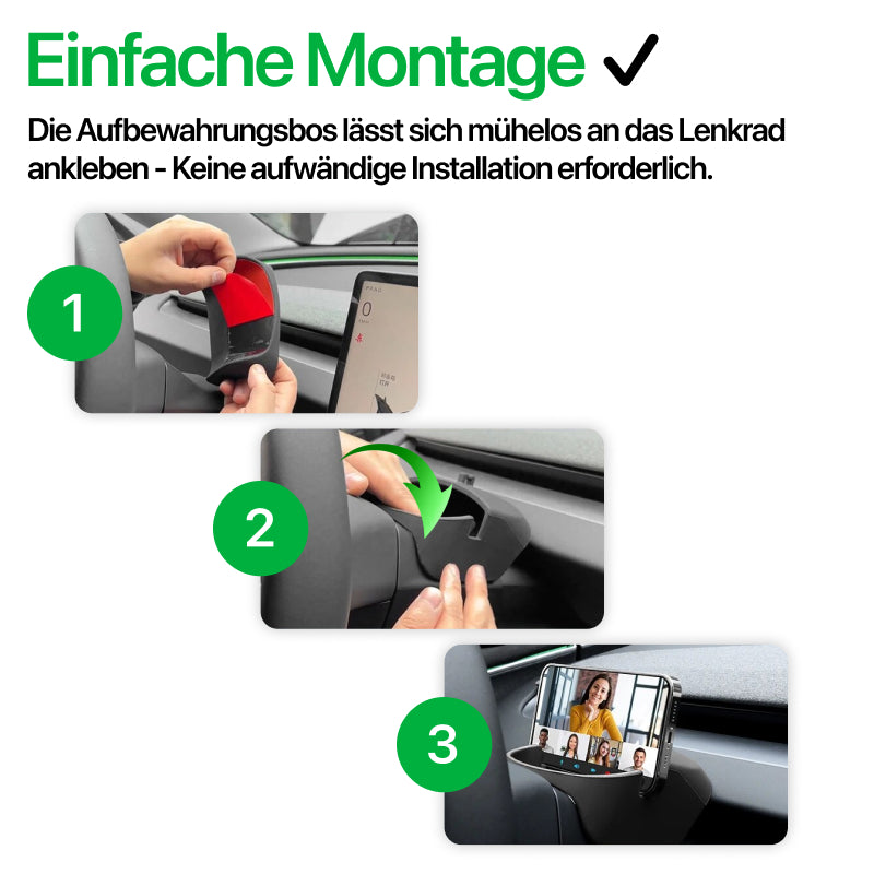 EV Motion Lenkrad Dashboard Handy Halterung Brillen Aufbewahrung für Tesla Model 3 / Y / Highland / Juniper