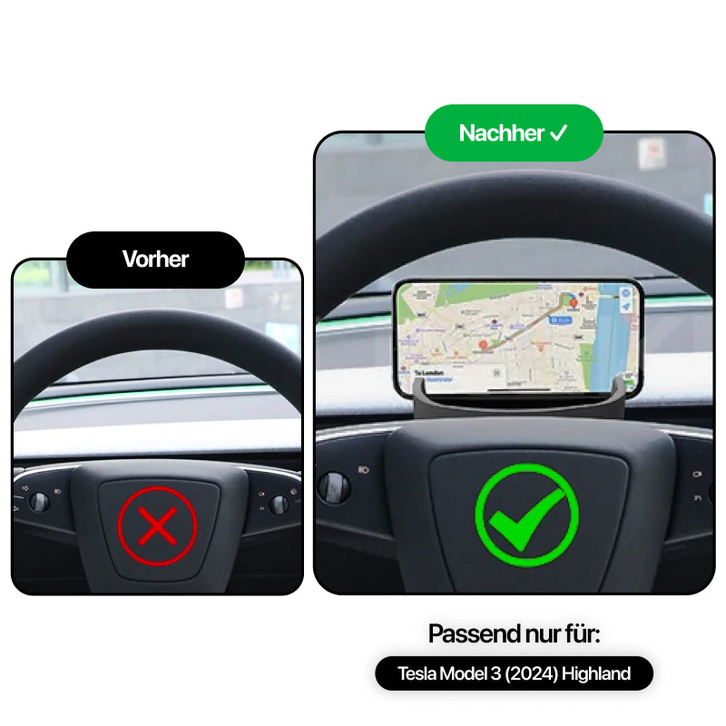 EV Motion Lenkrad Dashboard Handy Halterung Brillen Aufbewahrung für Tesla Model 3 / Y / Highland / Juniper