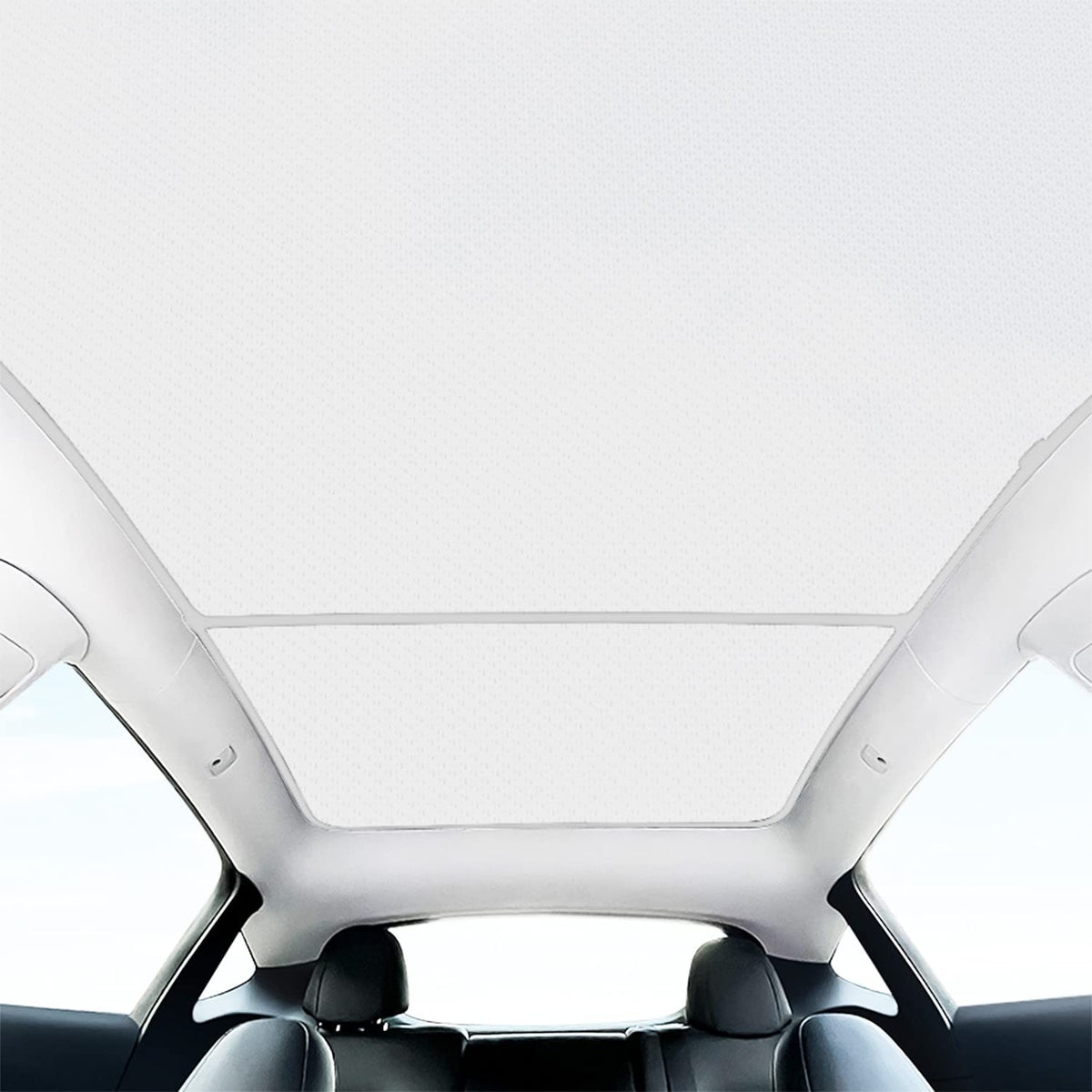White interior roof headliner for a Tesla vehicle
