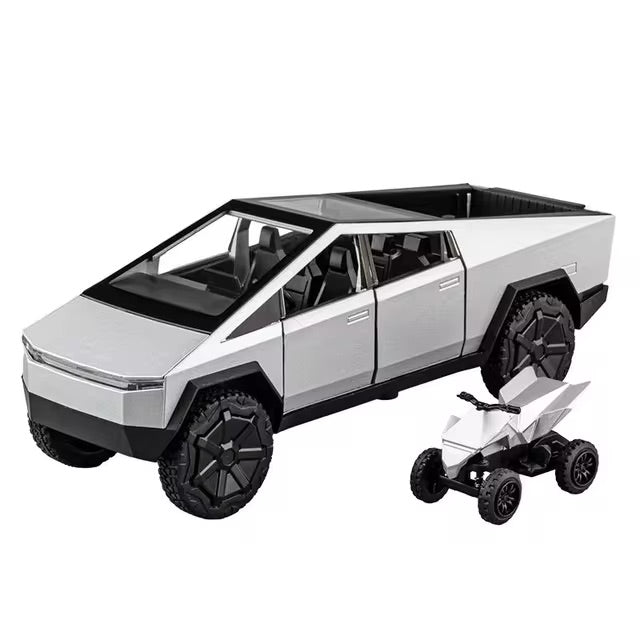 EV Motion Tesla Cybertruck Aluminium Spielzeug 1:24 Modell Auto mit Cyberquad