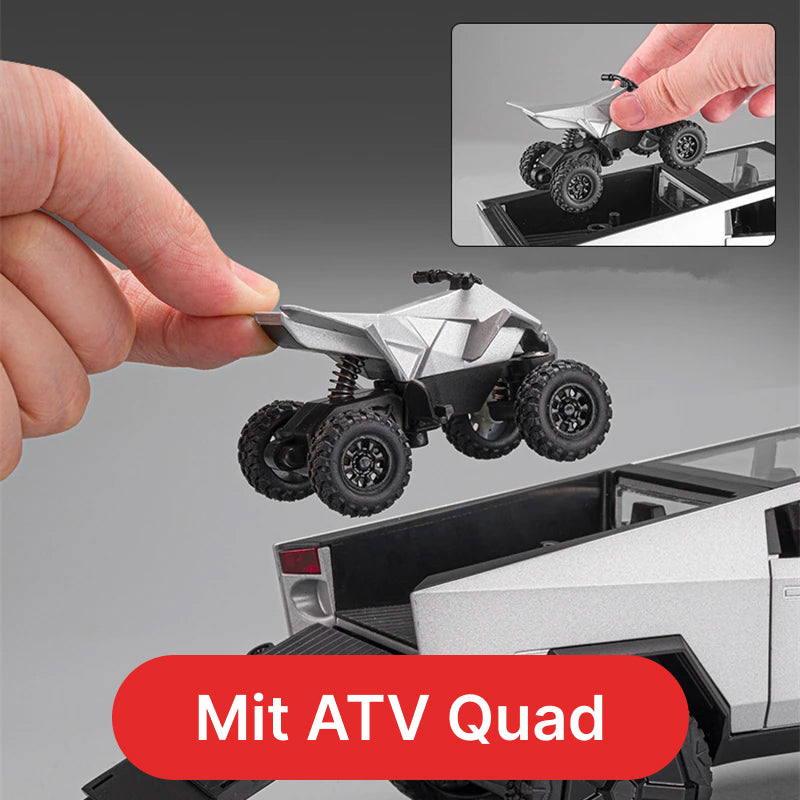 EV Motion Tesla Cybertruck Aluminium Spielzeug 1:24 Modell Auto mit Cyberquad