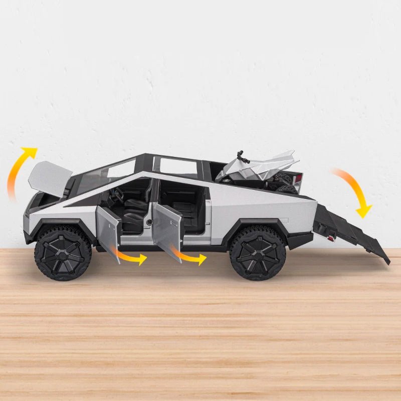 EV Motion Tesla Cybertruck Aluminium Spielzeug 1:24 Modell Auto mit Cyberquad