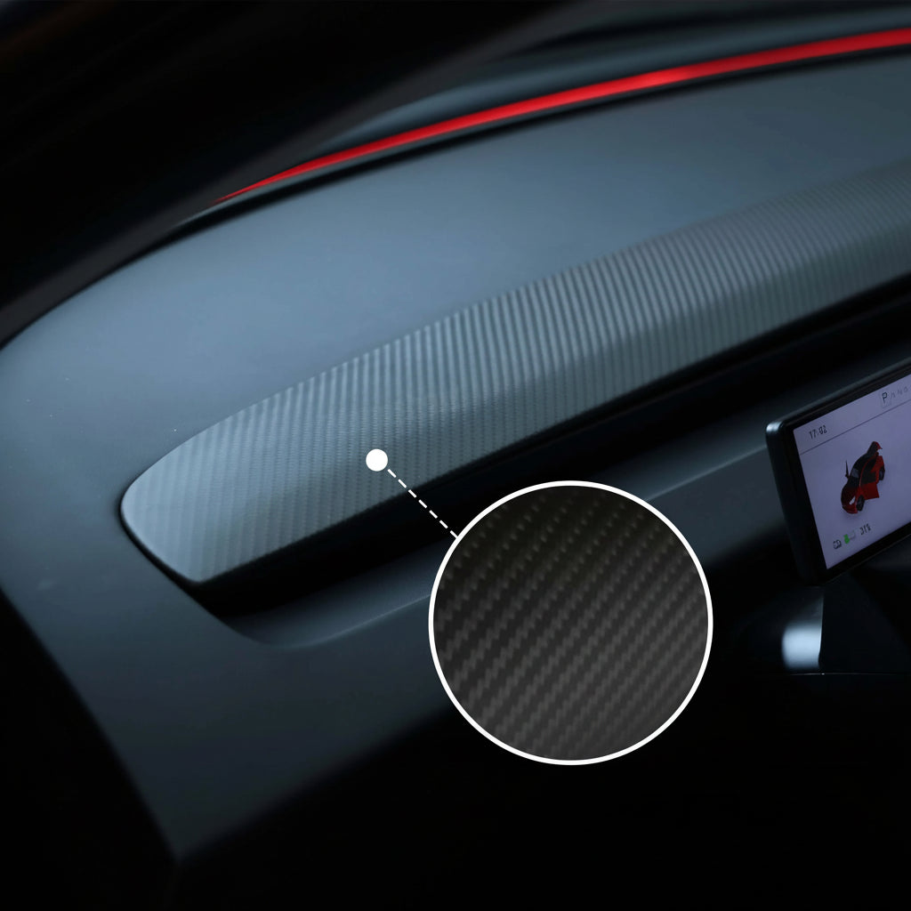 Hansshow Interior Dashboard Panel Leiste aus Echt-Carbon Kohlefaser für Tesla Model 3 (2024) Highland bei EV Motion Shop
