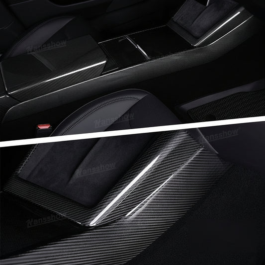Hansshow Mittelkonsolen Seitenleisten Abdeckung aus Echt-Carbon Kohlefaser für Tesla Model 3 Highland / Model Y Juniper bei EV Motion Shop