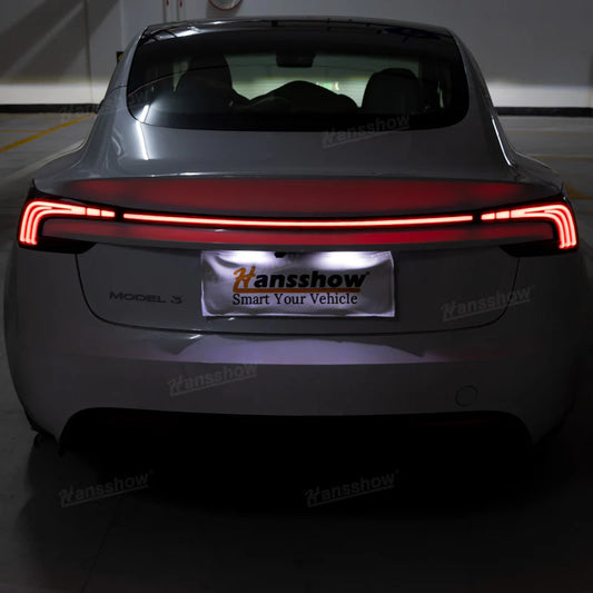 Hanssshow LED Ruecklicht Breite Schlussleuchten Leiste fuer Model 3 (2024) Highland bei EV Motion Shop