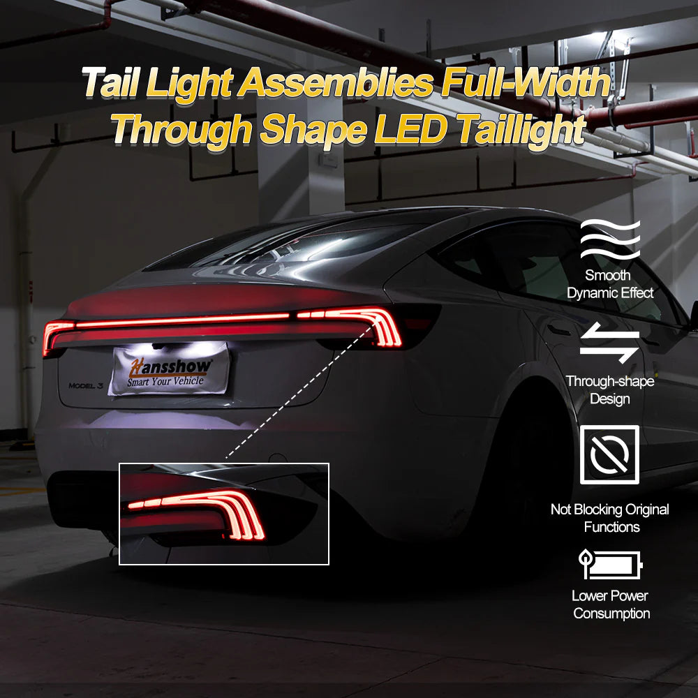 Hanssshow LED Rücklicht Breite Schlussleuchten Leiste für Model 3 (2024) Highland bei EV Motion Shop