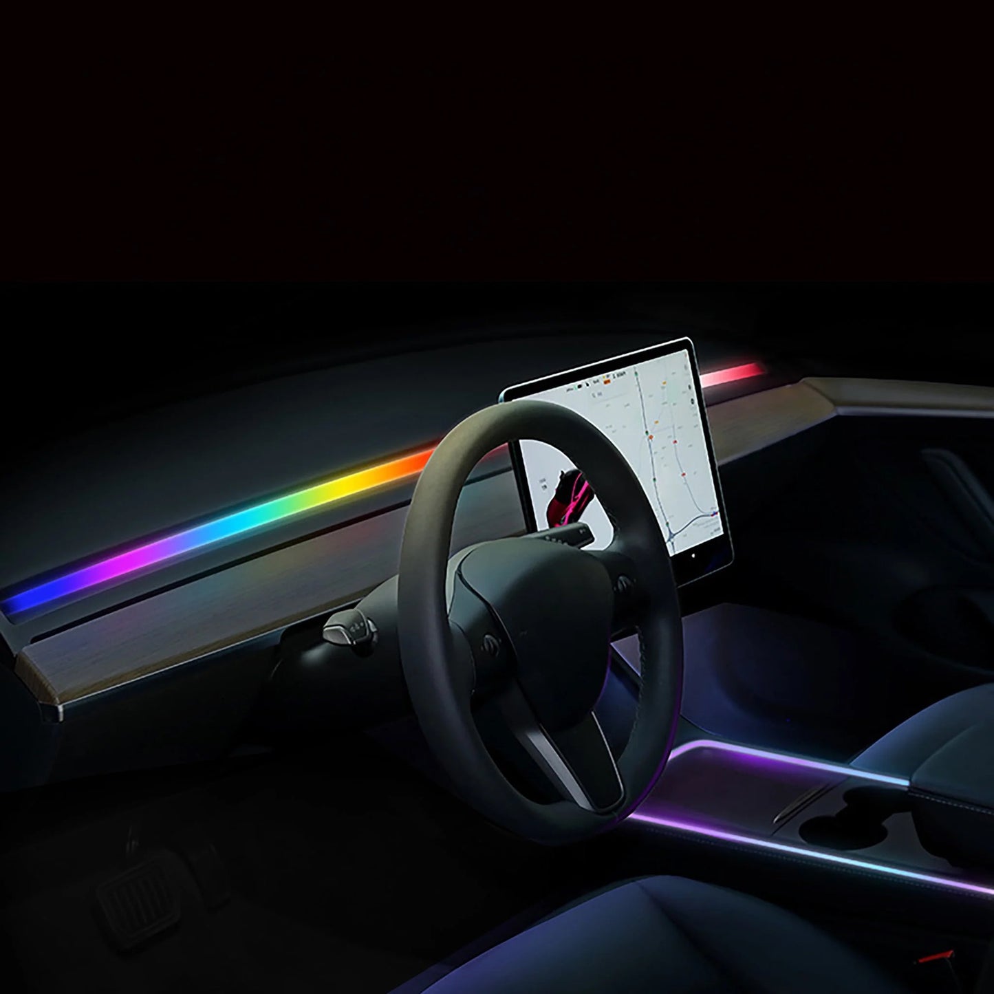 Yeslak Neon Ambient LED Beleuchtung – Tesla Model 3 / Y (Pre-Facelift) bei EV Motion Shop