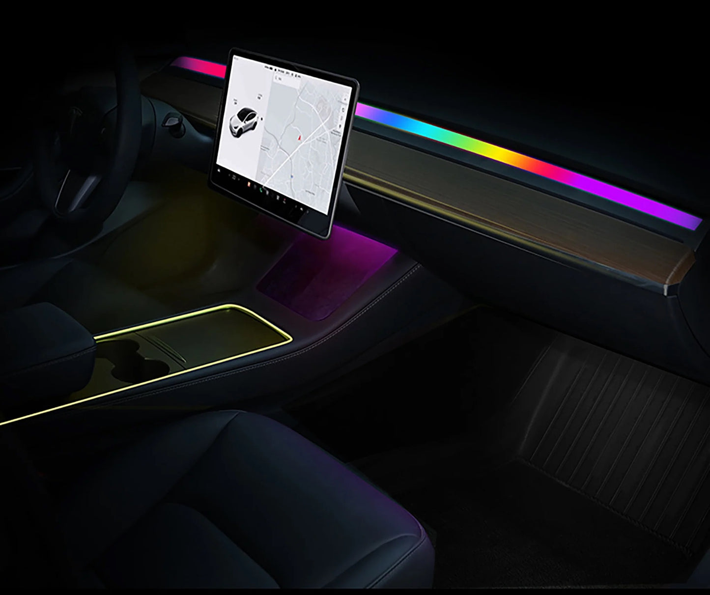 Yeslak Neon Ambient LED Beleuchtung – Tesla Model 3 / Y (Pre-Facelift) bei EV Motion Shop