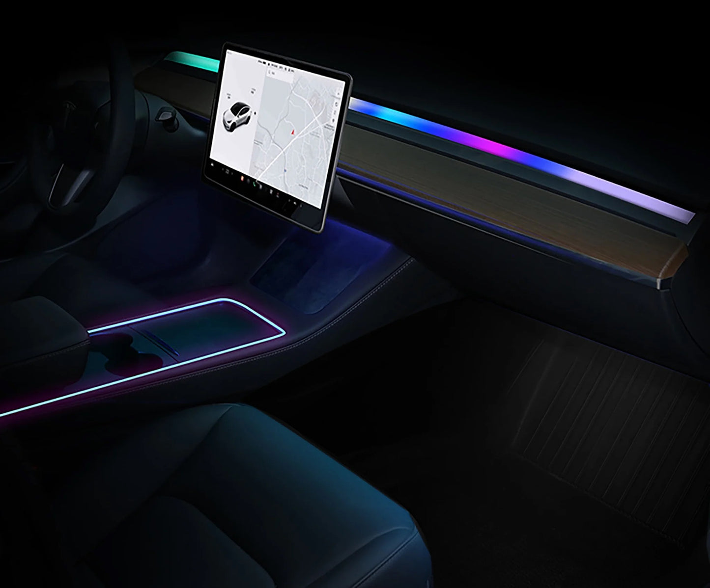 Yeslak Neon Ambient LED Beleuchtung – Tesla Model 3 / Y (Pre-Facelift) bei EV Motion Shop