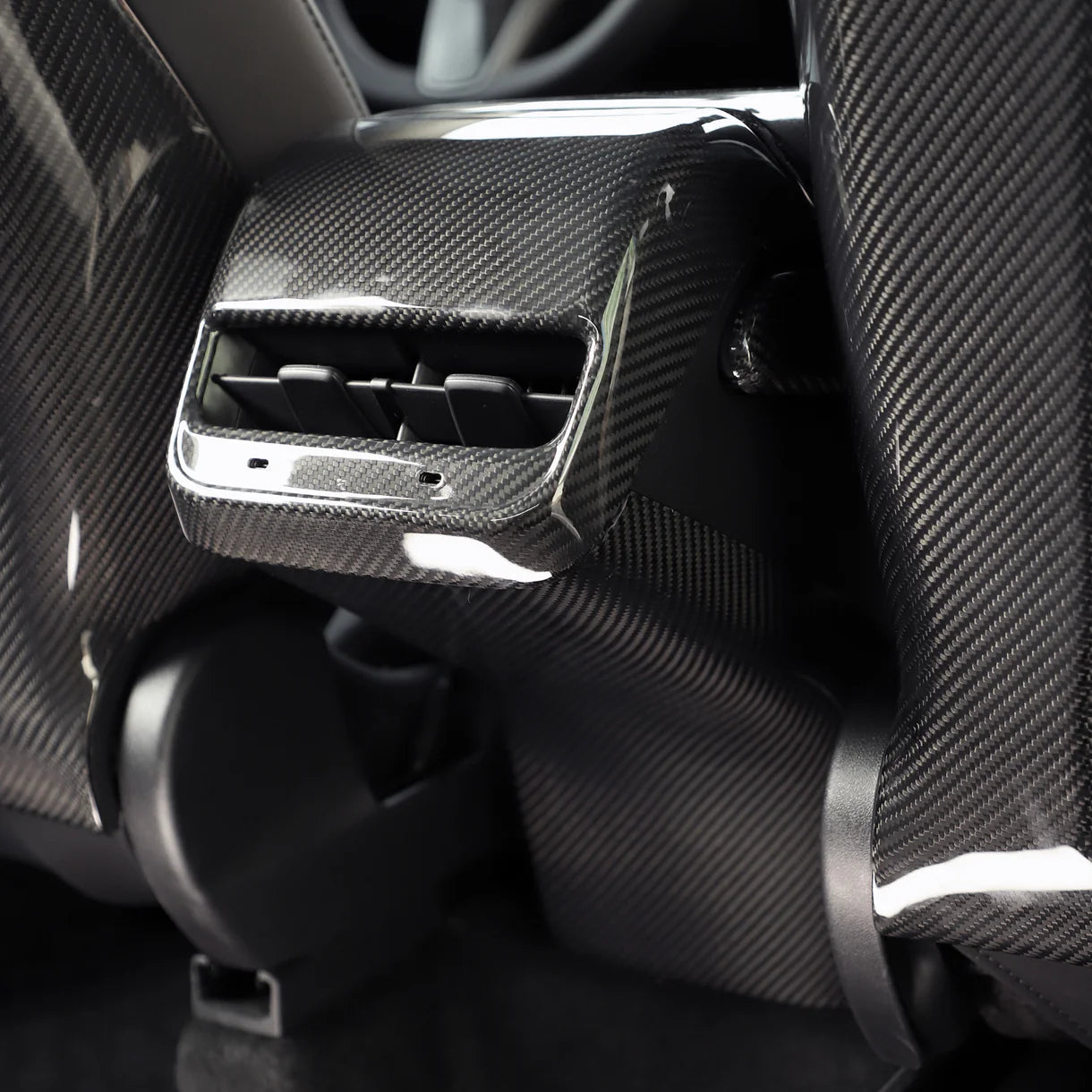 Yeslak Carbon Heck Mittelkonsolen Abdeckung Cover – Tesla Model 3 / Y bei EV Motion Shop