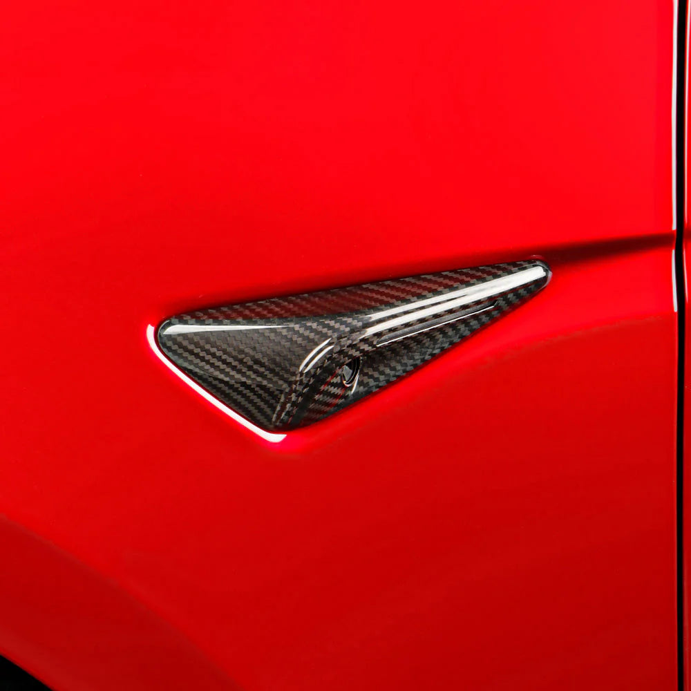 Yeslak Carbon Seitenkamera Schutz Cover – Tesla Model 3 / Y / Highland / Juniper bei EV Motion Shop