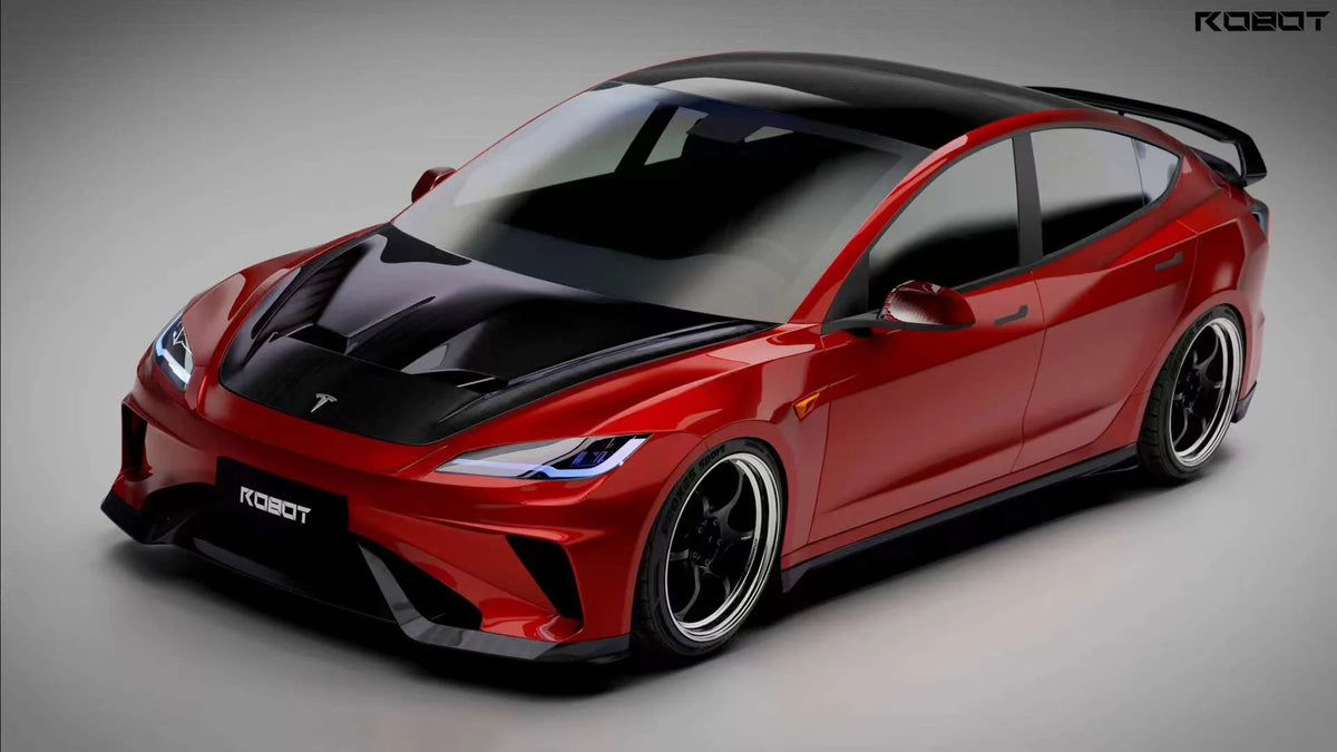 Robot "HACKER" Front Bumper & Front Lippe – Tesla Model 3 Highland bei EV Motion Shop