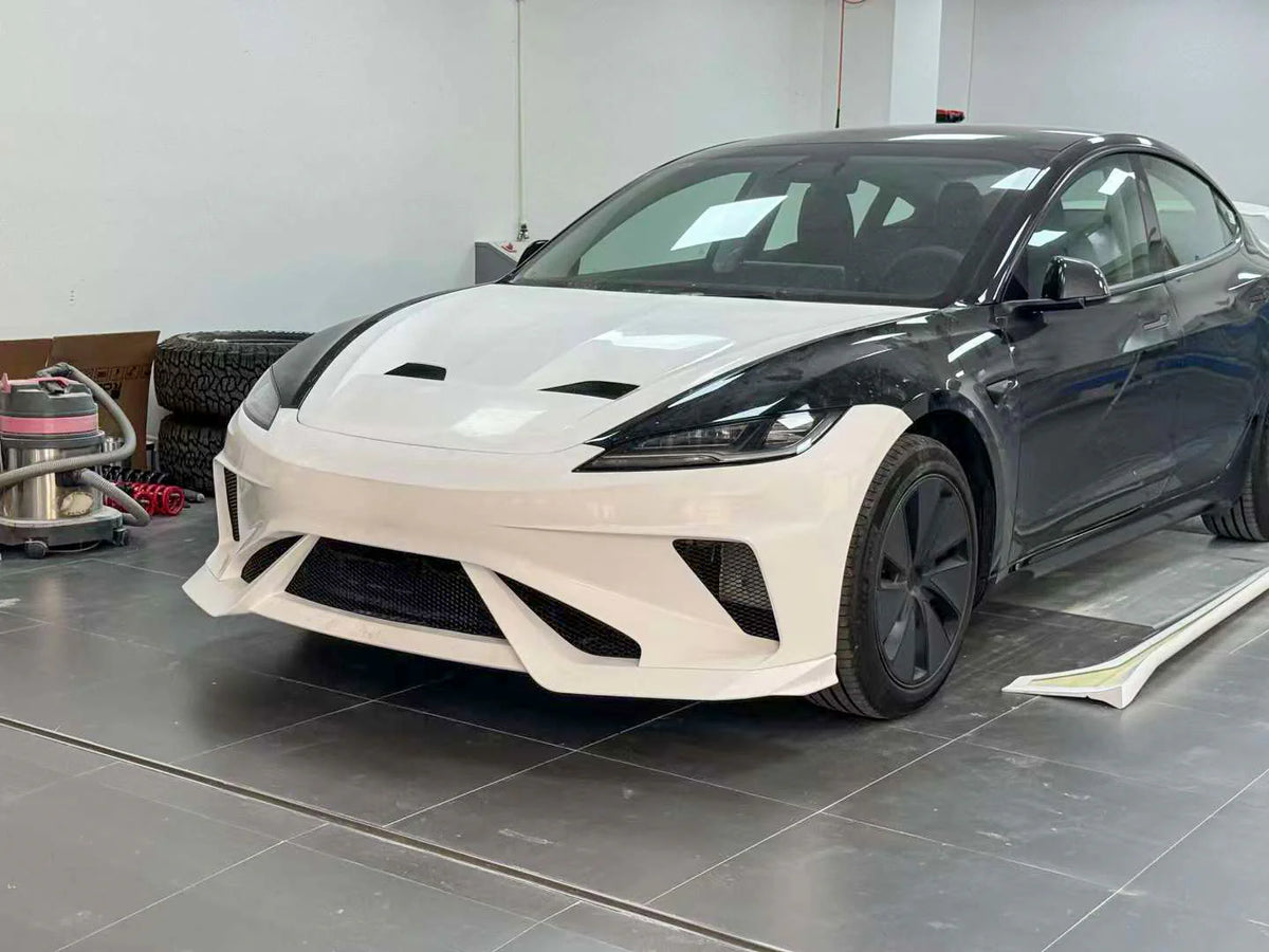 Robot "HACKER" Front Bumper & Front Lippe – Tesla Model 3 Highland bei EV Motion Shop