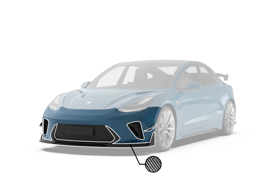 Robot "HACKER" Frontstoßstange und Frontlippe für Tesla Model 3 bei EV Motion Shop - 3