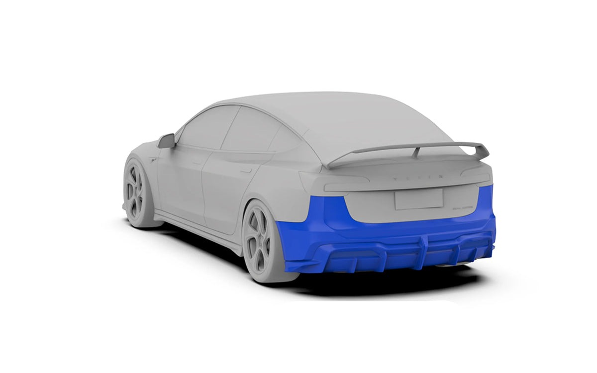 Robot "Hacker" Heck Bumper & Diffuser – Tesla Model 3 Highland bei EV Motion Shop