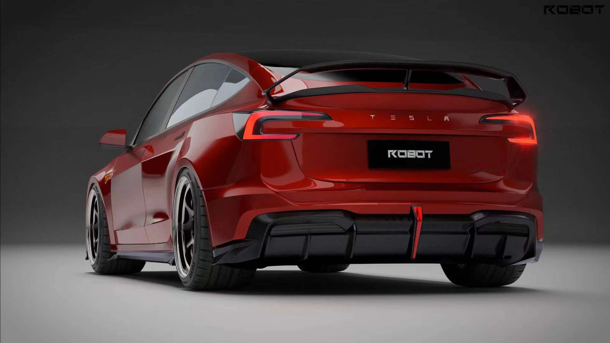 Robot "Hacker" Heck Bumper & Diffuser – Tesla Model 3 Highland bei EV Motion Shop
