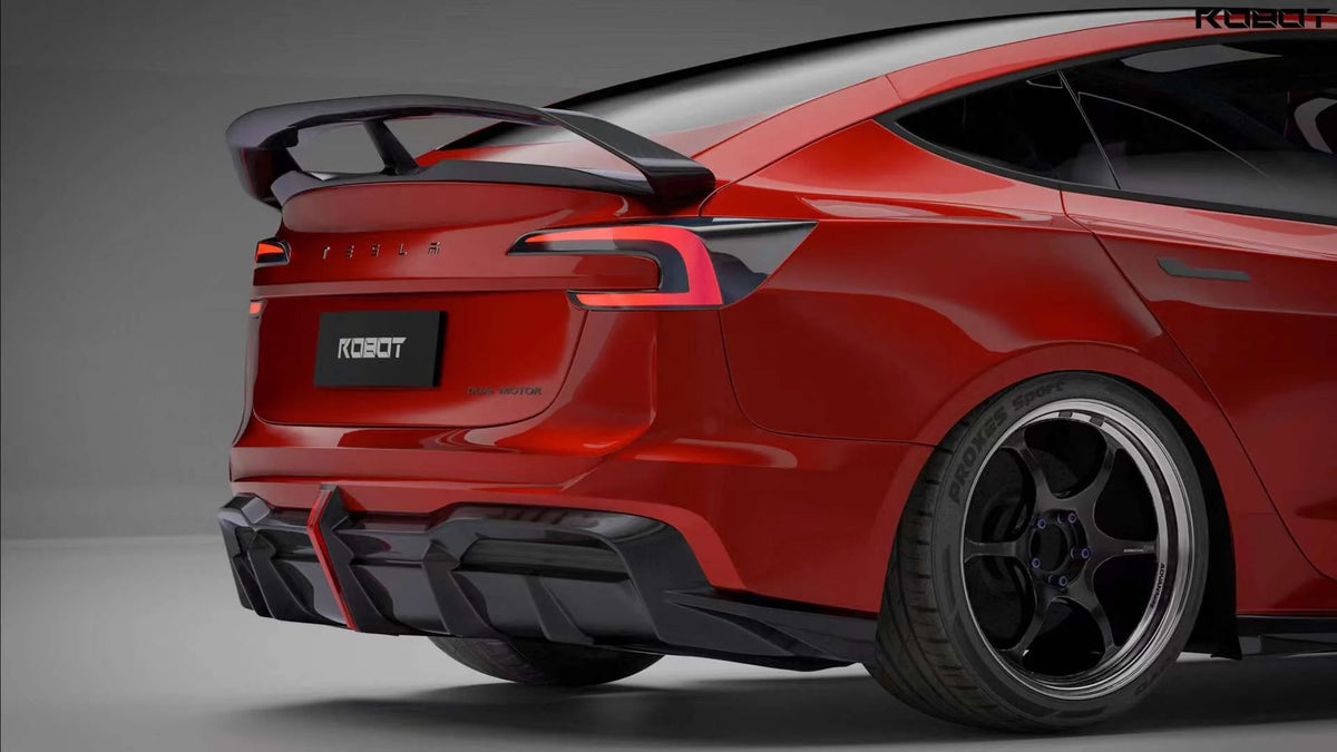 Robot "Hacker" Spoiler Optionen - Tesla Model 3 Highland bei EV Motion Shop