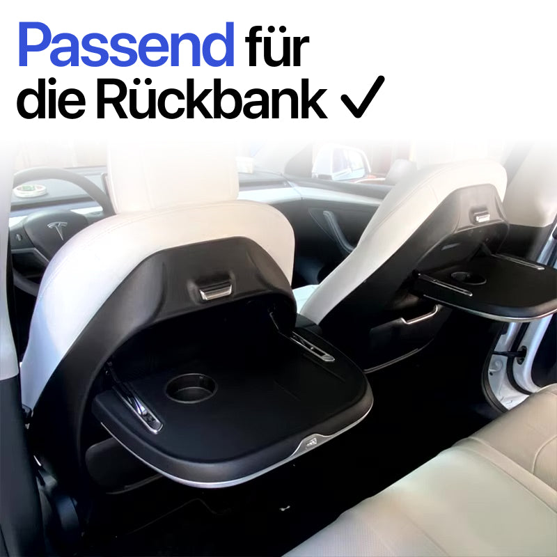 Ruecksitze Klapptisch Halterung mit Ladefunktion für Tesla Model 3 / Y / Highland bei EV Motion Shop