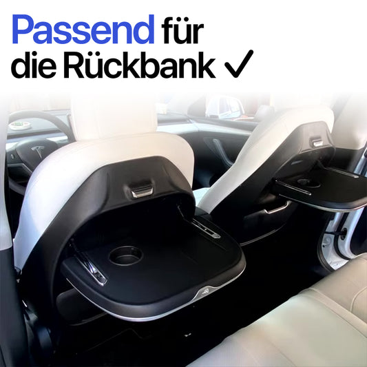 Ruecksitze Klapptisch Halterung mit Ladefunktion für Tesla Model 3 / Y / Highland bei EV Motion Shop