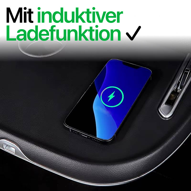 Ruecksitze Klapptisch Halterung mit Ladefunktion für Tesla Model 3 / Y / Highland bei EV Motion Shop