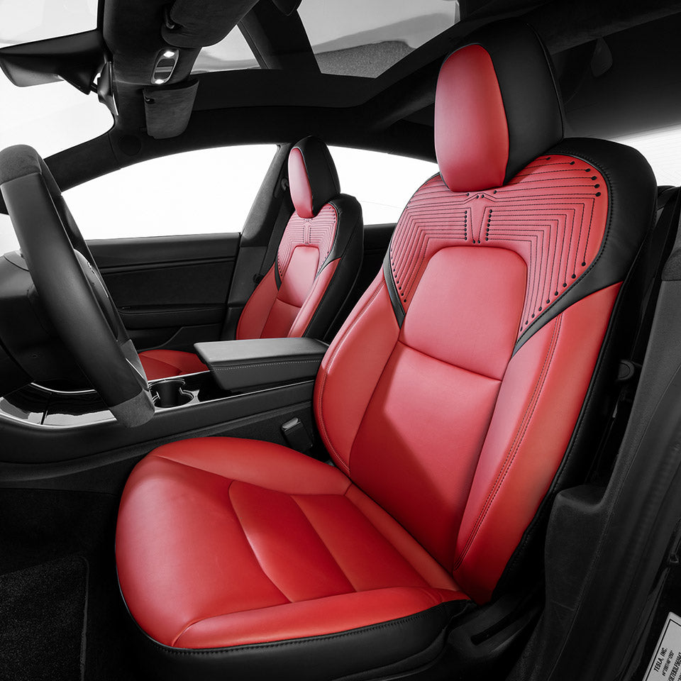 STARTECH seat covers made of synthetic leather for Tesla Model 3 unti EV Motion Shop
