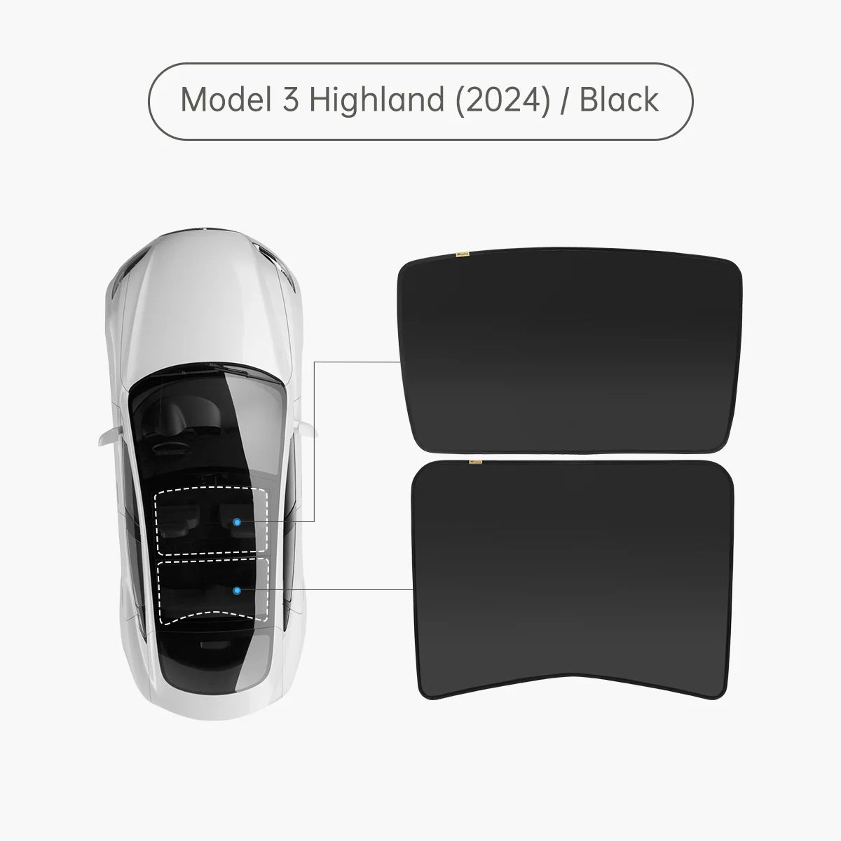 TPARTS Glasdach Sonnenblende für Tesla Model 3 / Y / Highland bei EV Motion Shop