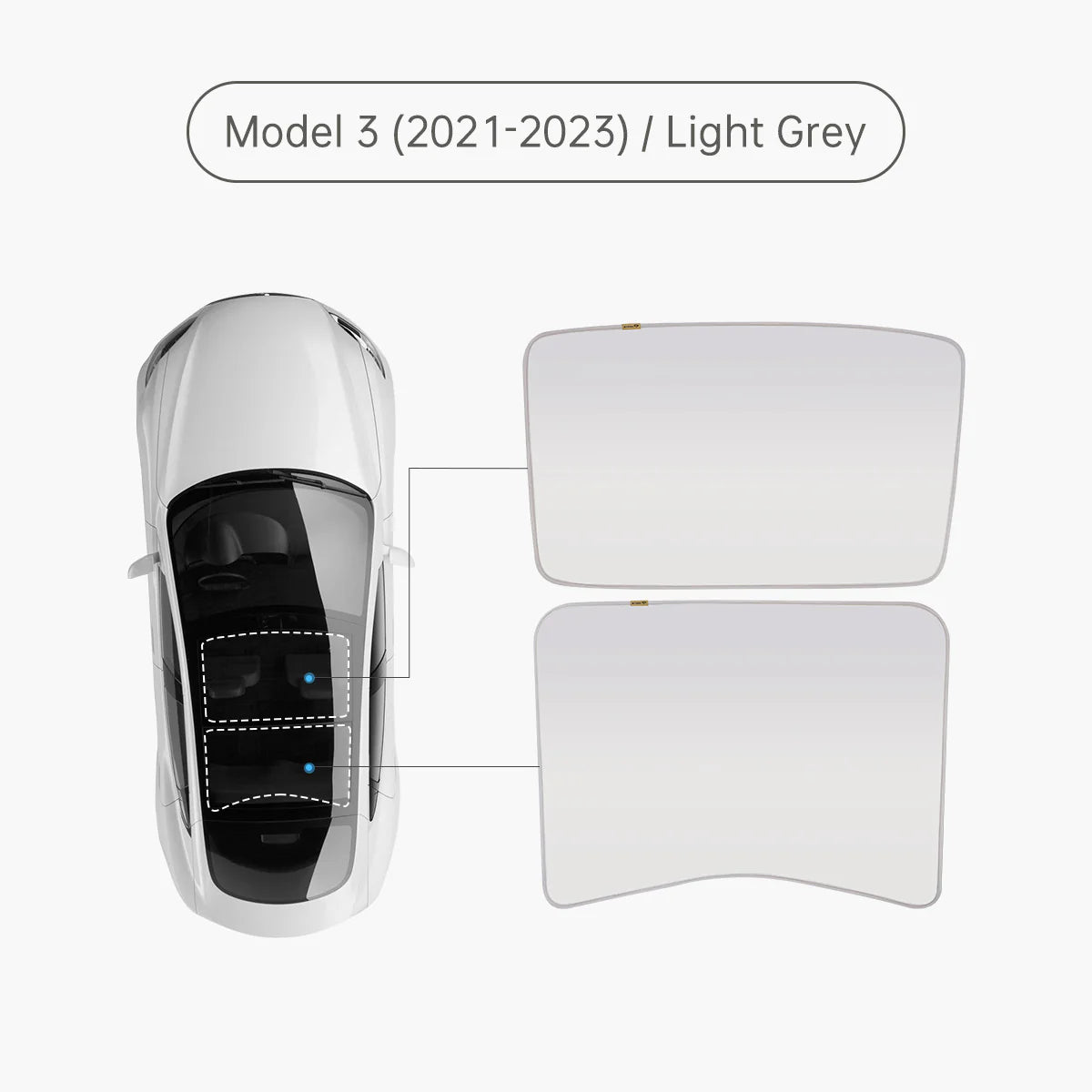 TPARTS Glasdach Sonnenblende für Tesla Model 3 / Y / Highland bei EV Motion Shop