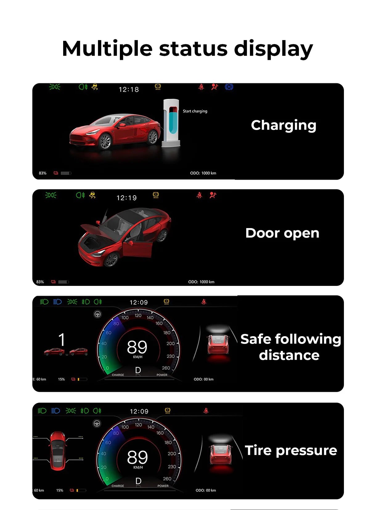 Yeslak 8.9" Zoll Dashboard Display – Tesla Model 3 Highland / Model Y Juniper bei EV Motion Shop