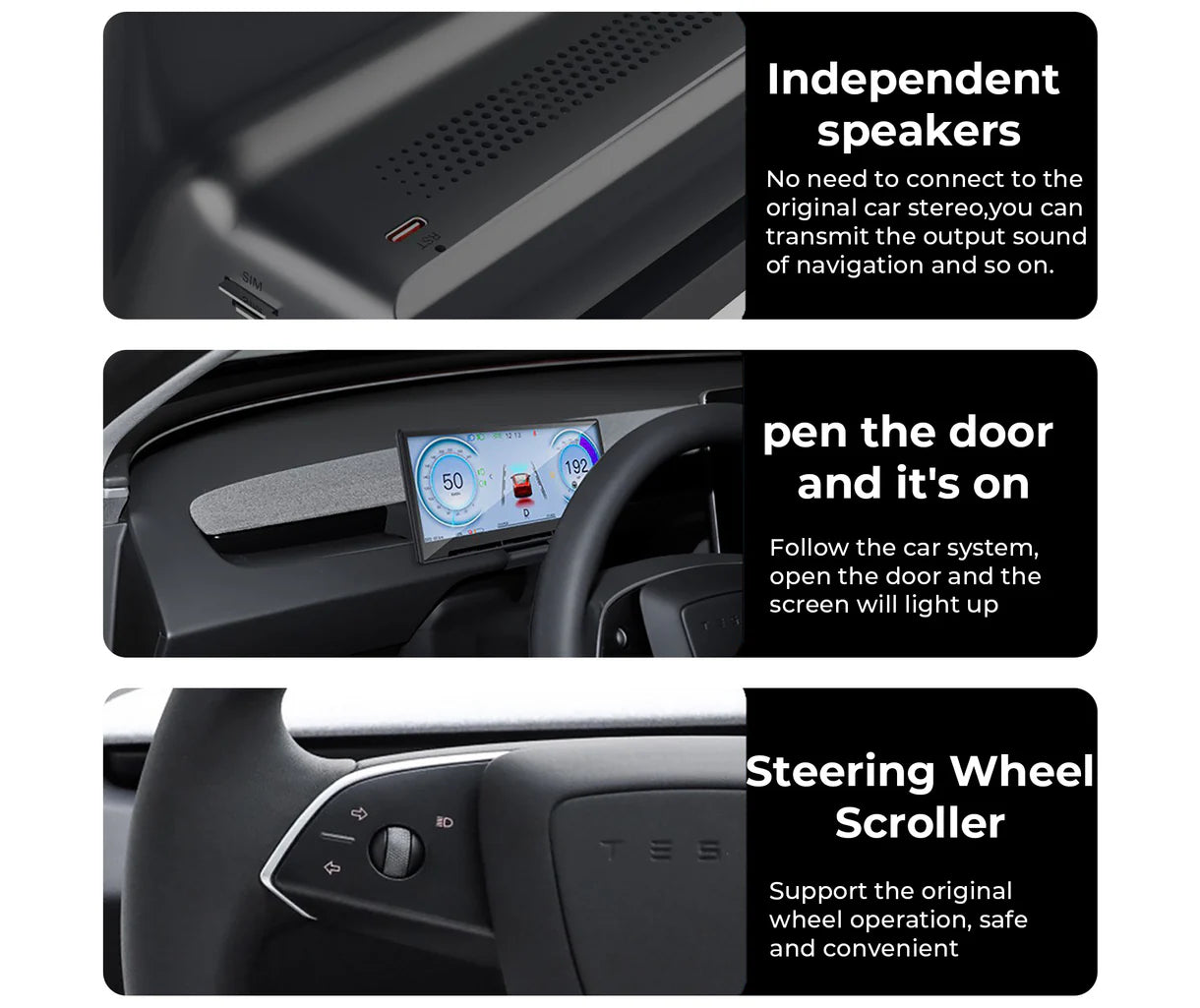 Yeslak 8.9" Zoll Dashboard Display – Tesla Model 3 Highland / Model Y Juniper bei EV Motion Shop