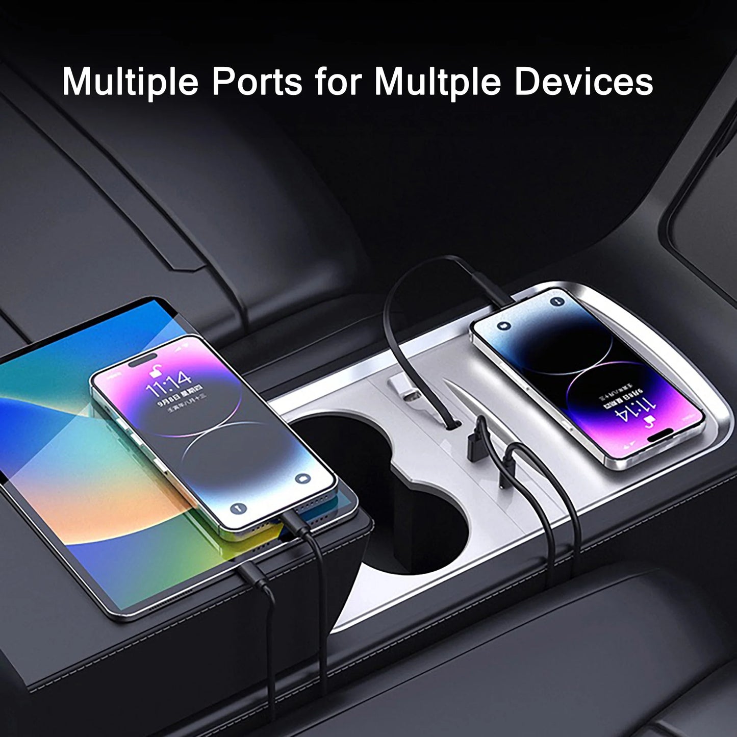 Yeslak USB Hub Docking Station – Tesla Model 3 Highland / Model Y Juniper bei EV Motion Shop