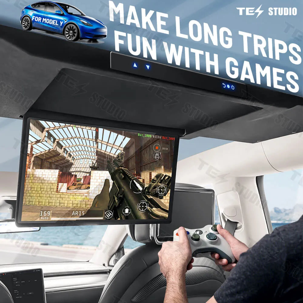 Tesstudio 17.3" Zoll Autodach Full HD Display TV mit Wi-Fi für Tesla Model Y bei EV Motion Shop
