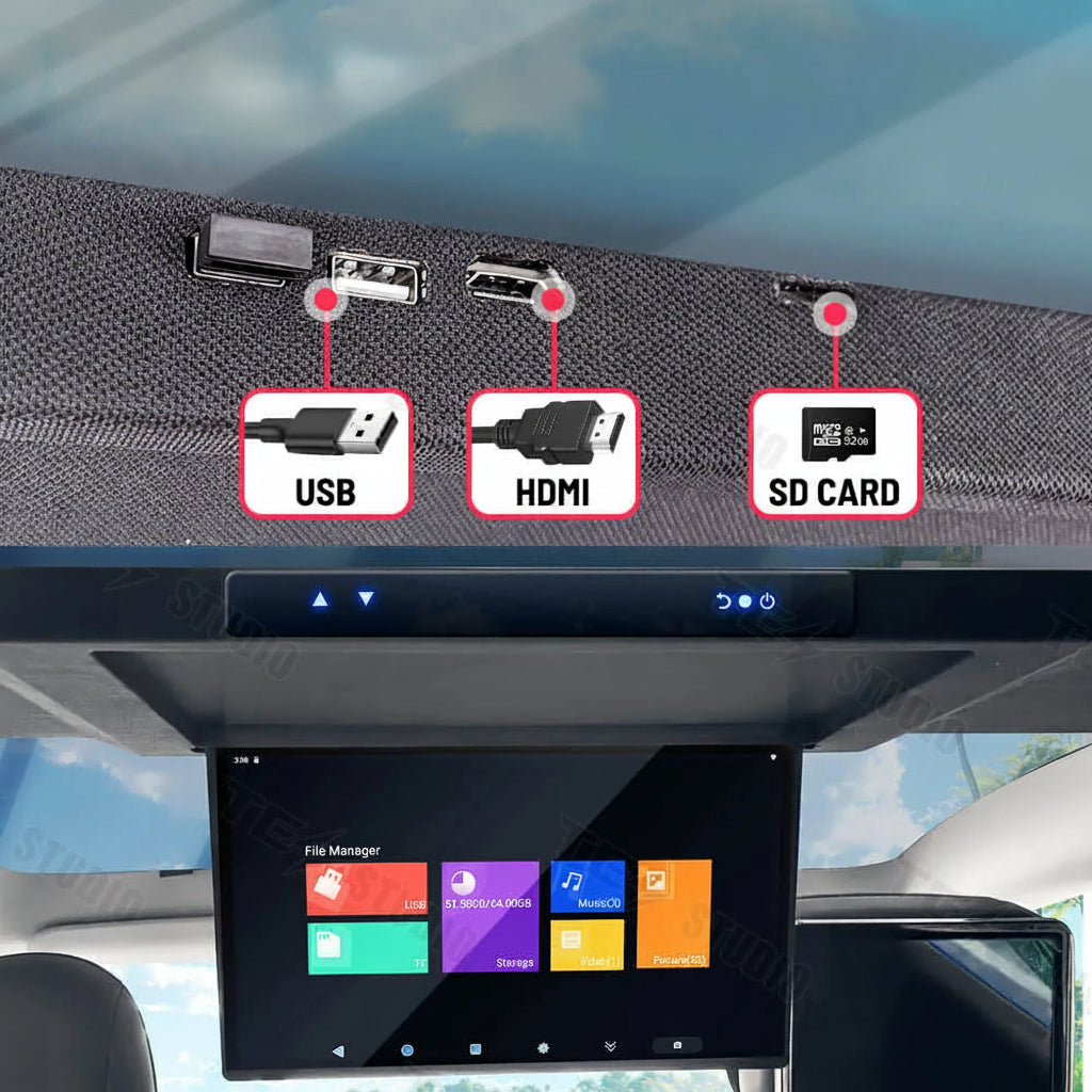 Tesstudio 17.3" Zoll Autodach Full HD Display TV mit Wi-Fi für Tesla Model Y bei EV Motion Shop