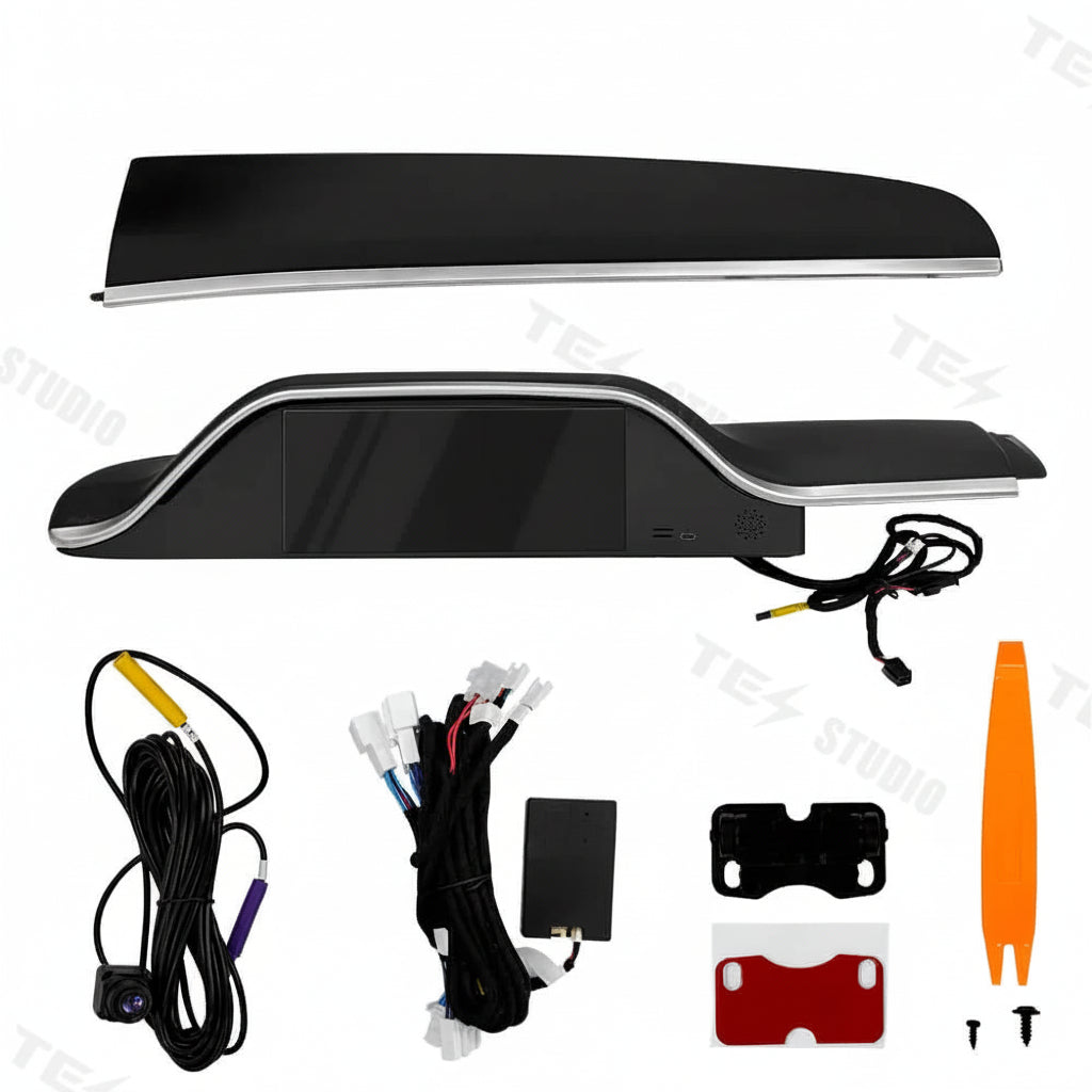 Tesstudio Integrierte Digitales Armaturenbrett Dashboard Display mit Ambiente LED und Kamera für Tesla Model 3 Highland / Model Y Juniper bei EV Motion Shop