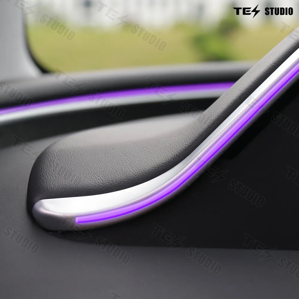 Tesstudio Integrierte Digitales Armaturenbrett Dashboard Display mit Ambiente LED und Kamera für Tesla Model 3 Highland / Model Y Juniper bei EV Motion Shop