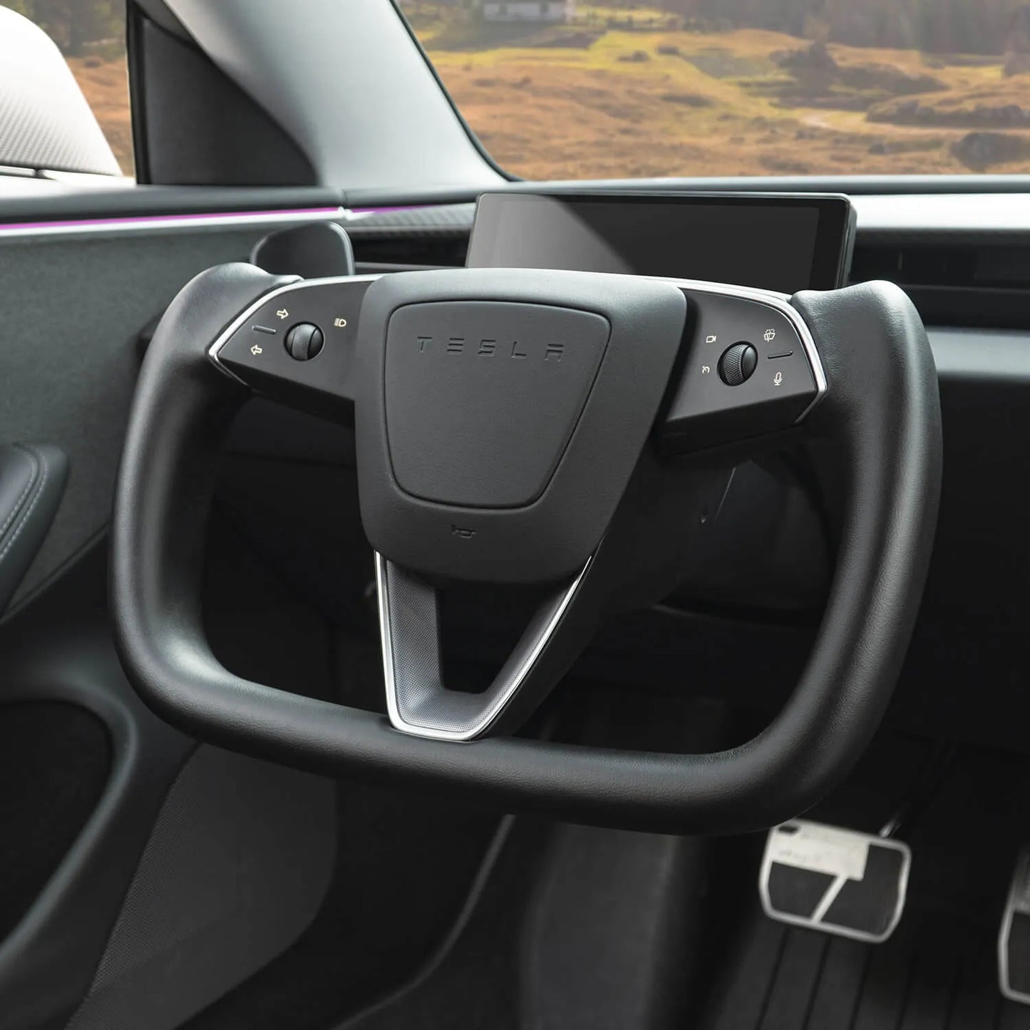 Tesstudio Premium Nappa Leder Yoke Lenkrad für Tesla Model 3 (2024) Highland bei EV Motion Shop