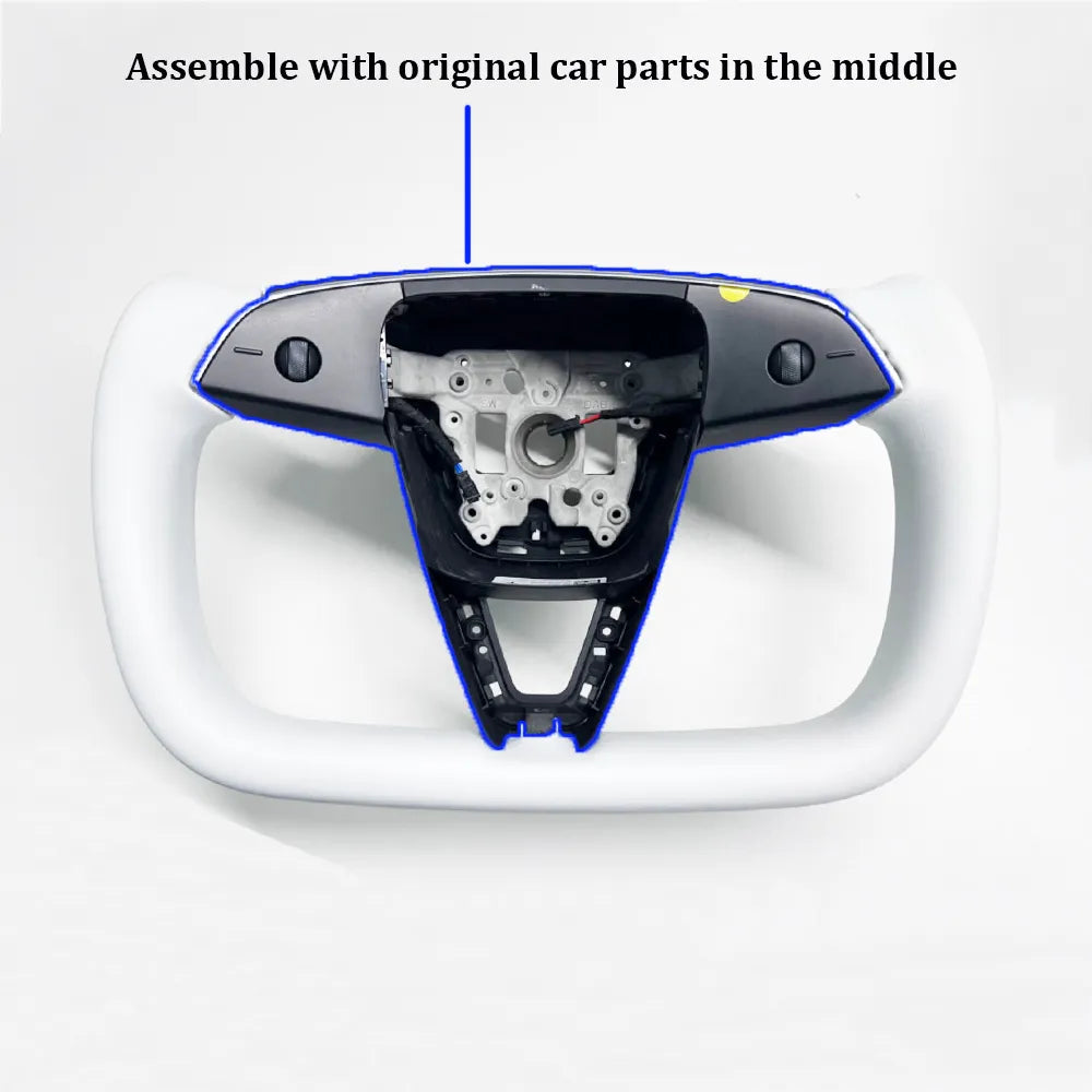 Tesstudio Premium Nappa Leder Yoke Lenkrad für Tesla Model 3 (2024) Highland bei EV Motion Shop
