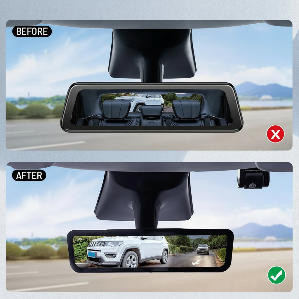 Tesstudio Rückspiegel 1080p Full HD mit Touchscreen Video Recorder und WiFi für Tesla Model 3 / Y / Highland / Juniper bei EV Motion Shop
