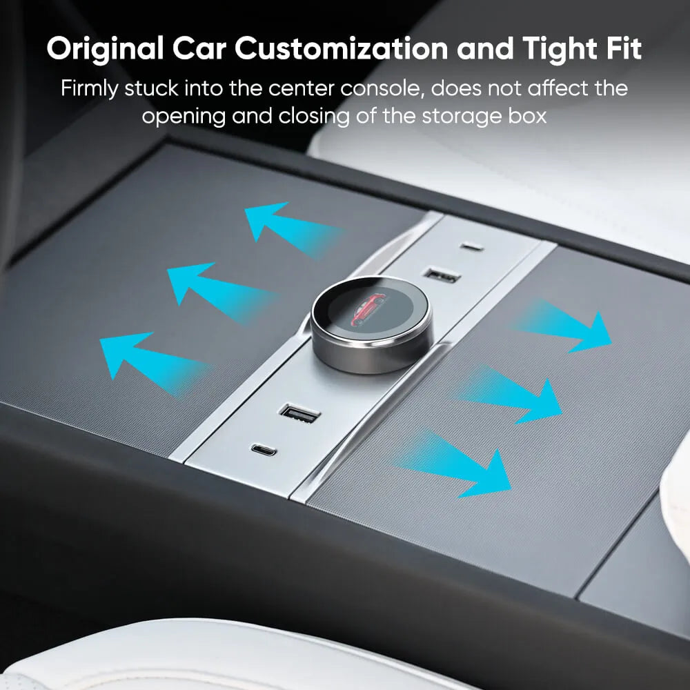 Tesstudio Smart Drehbare Schalt Knob mit Lade Dock für Tesla Model 3 (2024) Highland bei EV Motion Shop